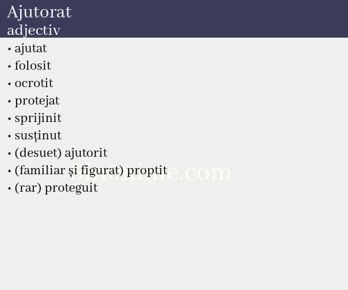 Ajutorat, adjectiv - dicționar de sinonime