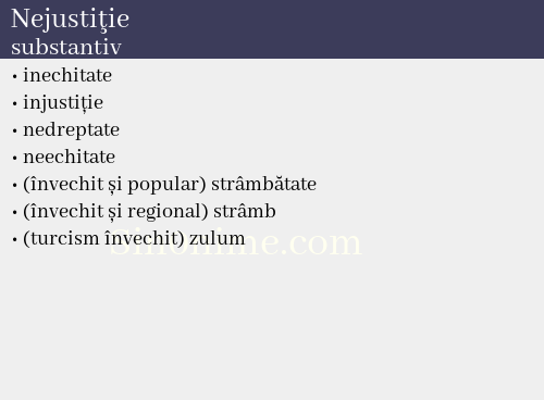 Nejustiţie, substantiv - dicționar de sinonime