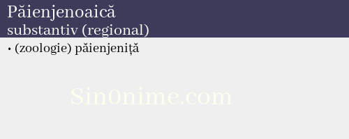 Păienjenoaică, substantiv (regional) - dicționar de sinonime