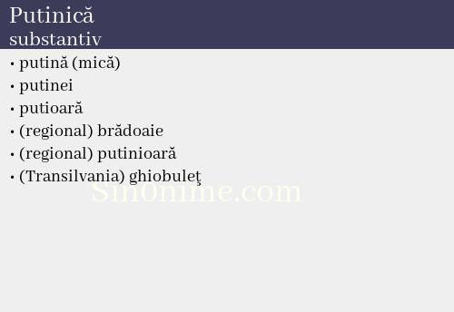 Putinică, substantiv - dicționar de sinonime