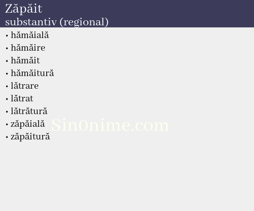 Zăpăit, substantiv (regional) - dicționar de sinonime
