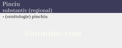 Pinciu, substantiv (regional) - dicționar de sinonime