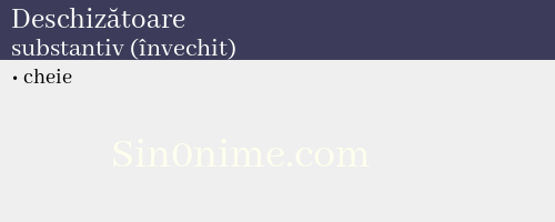 Deschizătoare, substantiv (învechit) - dicționar de sinonime