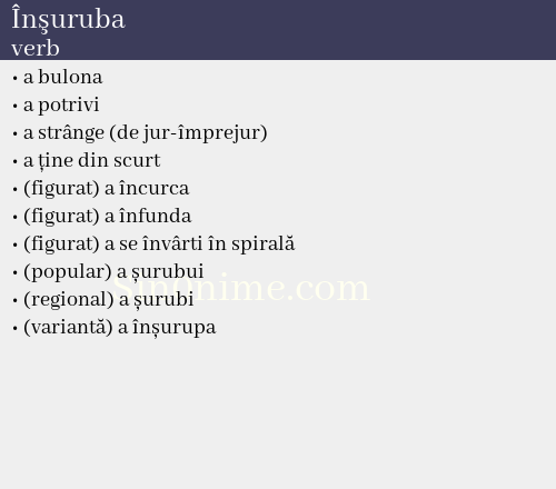 Înşuruba, verb - dicționar de sinonime