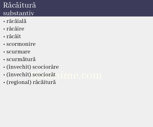 Râcâitură, substantiv - dicționar de sinonime