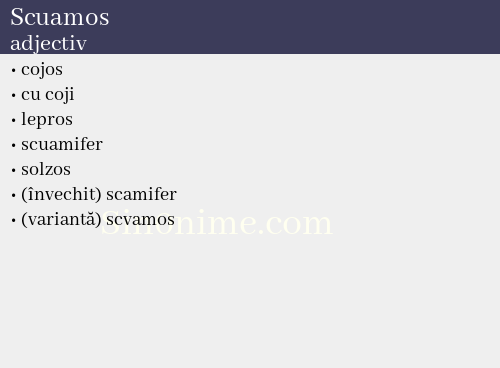 Scuamos, adjectiv - dicționar de sinonime