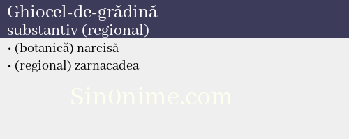 Ghiocel-de-grădină, substantiv (regional) - dicționar de sinonime