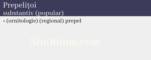 Prepelițoi, substantiv (popular) - dicționar de sinonime