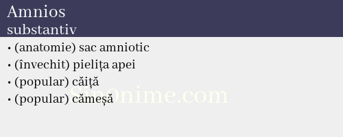 Amnios, substantiv - dicționar de sinonime