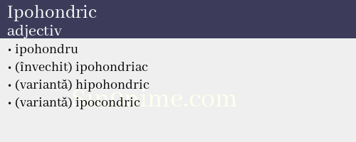 Ipohondric, adjectiv - dicționar de sinonime