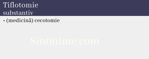 Tiflotomie, substantiv - dicționar de sinonime