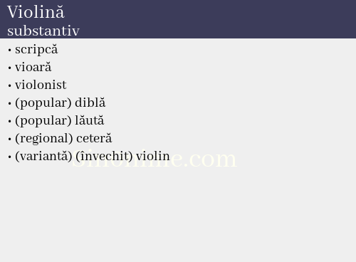 Violină, substantiv - dicționar de sinonime