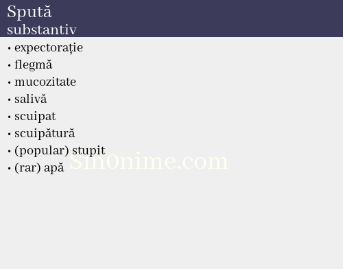 Spută, substantiv - dicționar de sinonime