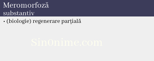 Meromorfoză, substantiv - dicționar de sinonime