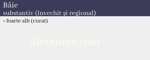 Bâie, substantiv (învechit și regional) - dicționar de sinonime