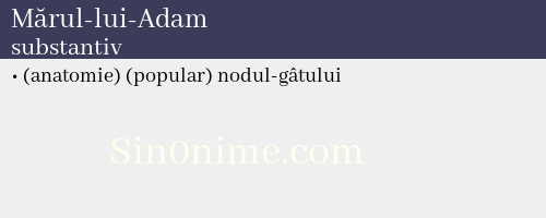 Mărul-lui-Adam, substantiv - dicționar de sinonime