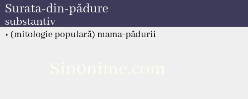 Surata-din-pădure, substantiv - dicționar de sinonime