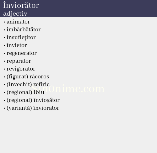 Înviorător, adjectiv - dicționar de sinonime