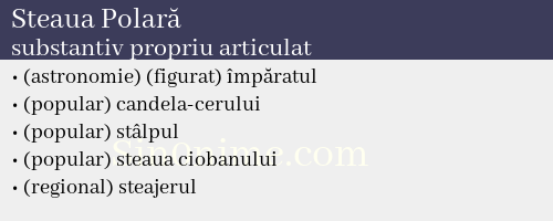 Steaua Polară, substantiv propriu articulat - dicționar de sinonime