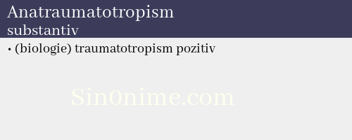 Anatraumatotropism, substantiv - dicționar de sinonime