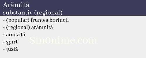 Arămită, substantiv (regional) - dicționar de sinonime