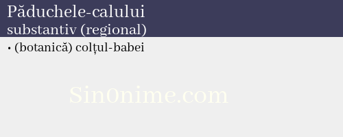 Păduchele-calului, substantiv (regional) - dicționar de sinonime