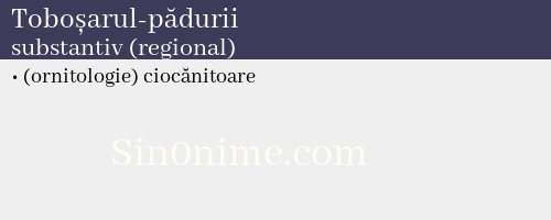 Toboșarul-pădurii, substantiv (regional) - dicționar de sinonime