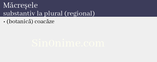 Măcreșele, substantiv la plural (regional) - dicționar de sinonime