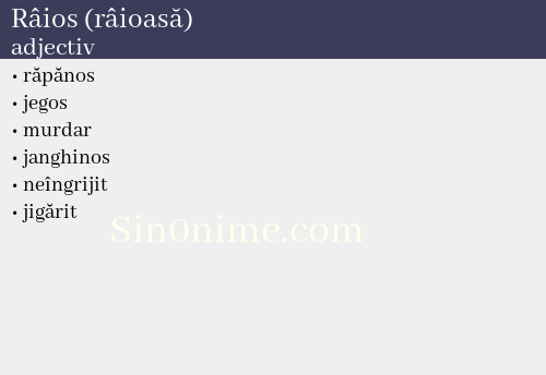 Râios (râioasă),   adjectiv - dicționar de sinonime