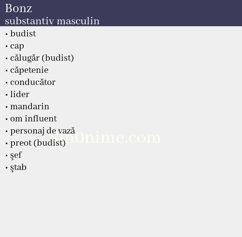 Bonz, substantiv masculin - dicționar de sinonime