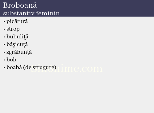 Broboană,   substantiv feminin - dicționar de sinonime