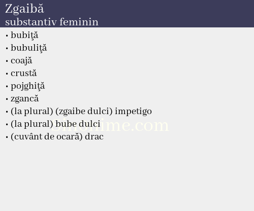 Zgaibă, substantiv feminin - dicționar de sinonime