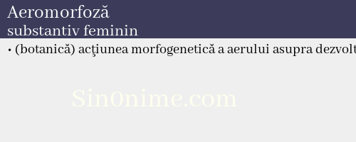 Aeromorfoză, substantiv feminin - dicționar de sinonime