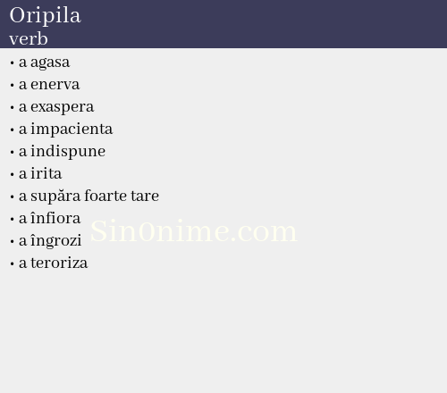 Oripila, verb - dicționar de sinonime