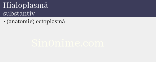 Hialoplasmă, substantiv - dicționar de sinonime