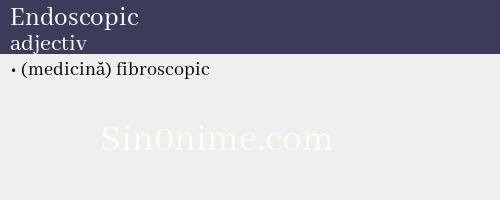 Endoscopic, adjectiv - dicționar de sinonime