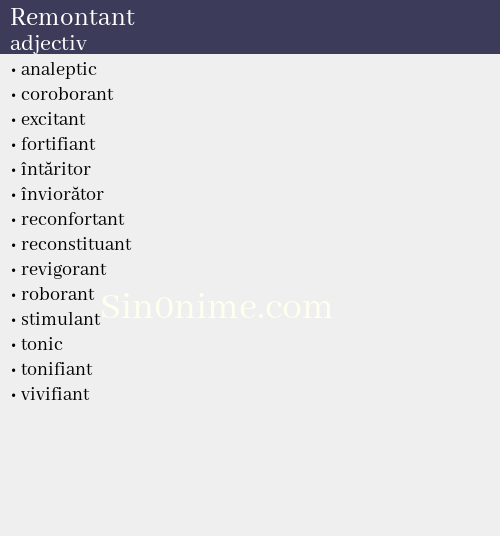 Remontant, adjectiv - dicționar de sinonime