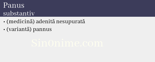 Panus, substantiv - dicționar de sinonime