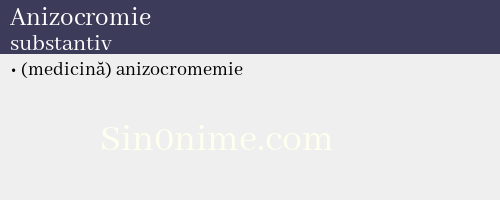 Anizocromie, substantiv - dicționar de sinonime
