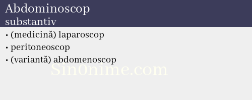 Abdominoscop, substantiv - dicționar de sinonime
