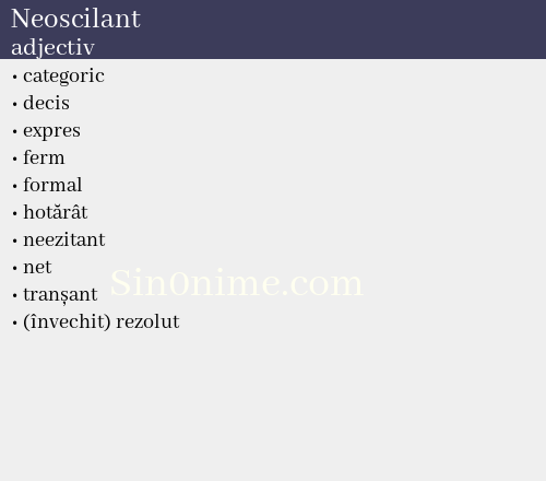 Neoscilant, adjectiv - dicționar de sinonime