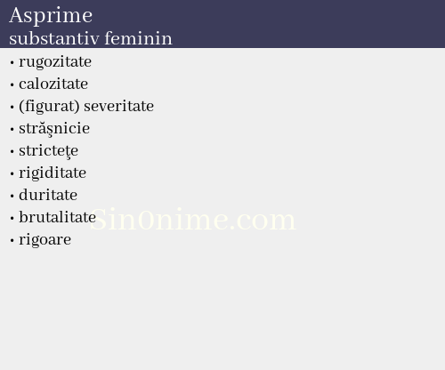 Asprime,   substantiv feminin - dicționar de sinonime