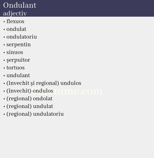 Ondulant, adjectiv - dicționar de sinonime