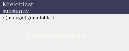 Mieloblast, substantiv - dicționar de sinonime
