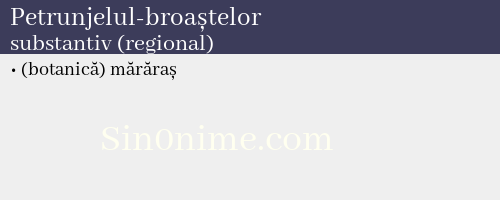 Petrunjelul-broaștelor, substantiv (regional) - dicționar de sinonime