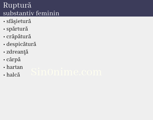 Ruptură,   substantiv feminin - dicționar de sinonime